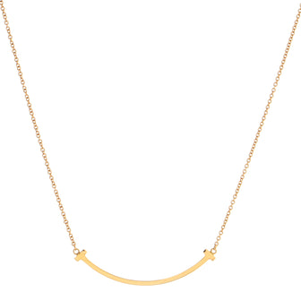 Tiffany & Co. T Smile Pendant Necklace 18K Rose Gold Small