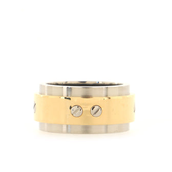 Cartier Santos Ring Stainless Steel and 18K Yellow Gold