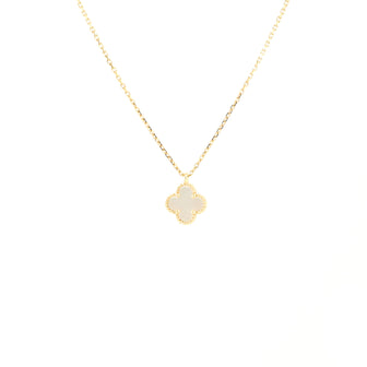 Van Cleef & Arpels Sweet Alhambra Pendant Necklace 18K Yellow Gold and Mother of Pearl