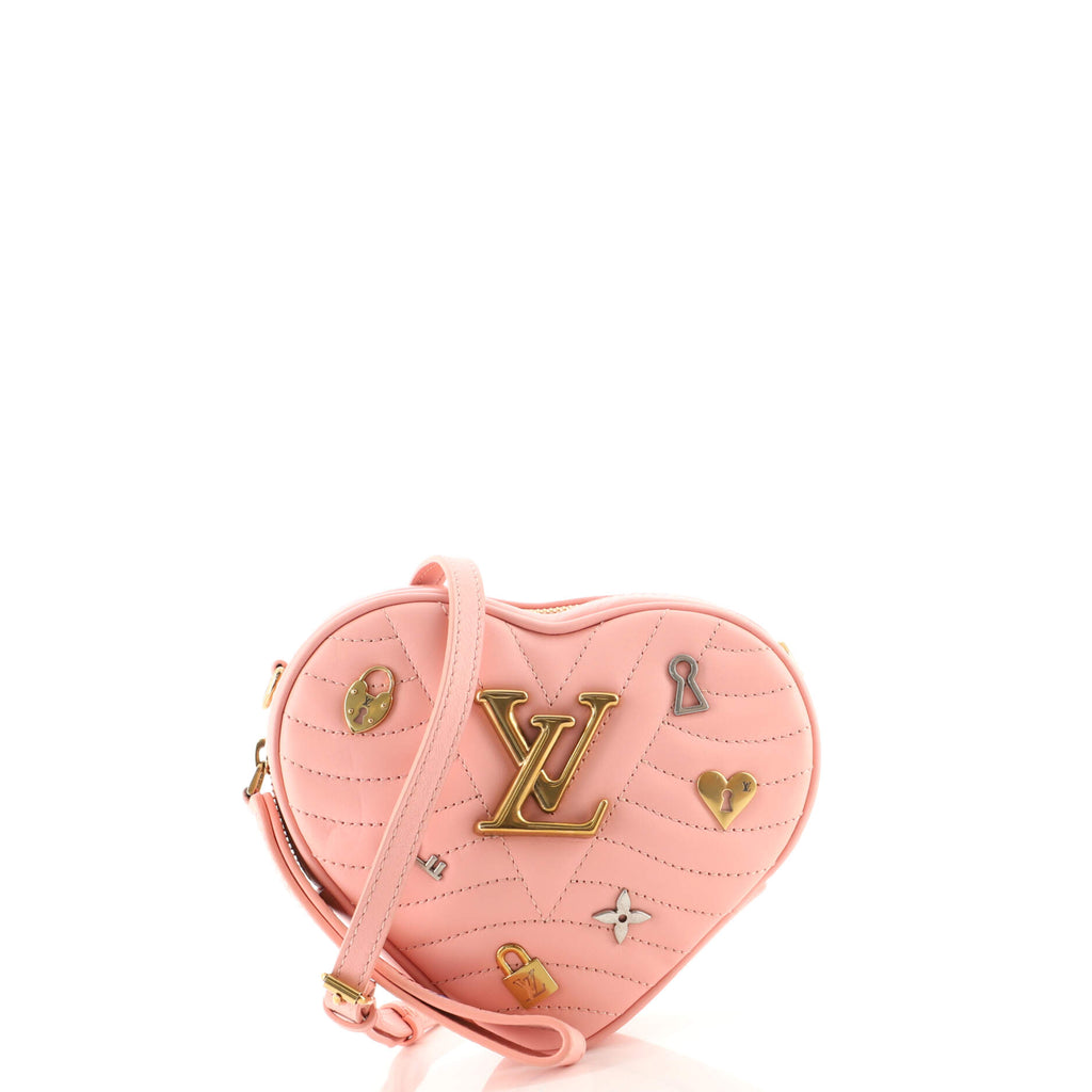 Louis Vuitton New Wave Heart Crossbody Bag Limited Edition Love Lock  Quilted Leather Pink 15403859