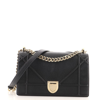Christian Dior Diorama Flap Bag Grained Calfskin Medium