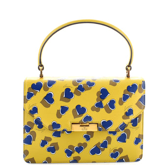 Gucci Heartbeat Top Handle Bag Printed Leather