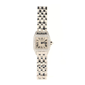 Cartier Santos Demoiselle Quartz Watch White Gold with Diamond Bezel 20