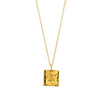 Tiffany & Co. Notes Square Pendant Necklace 18K Yellow Gold