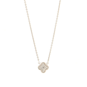 Van Cleef & Arpels Pure Alhambra Pendant Necklace 18K White Gold with Diamonds