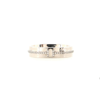 Tiffany & Co. T Two Ring 18K White Gold and Diamonds Wide