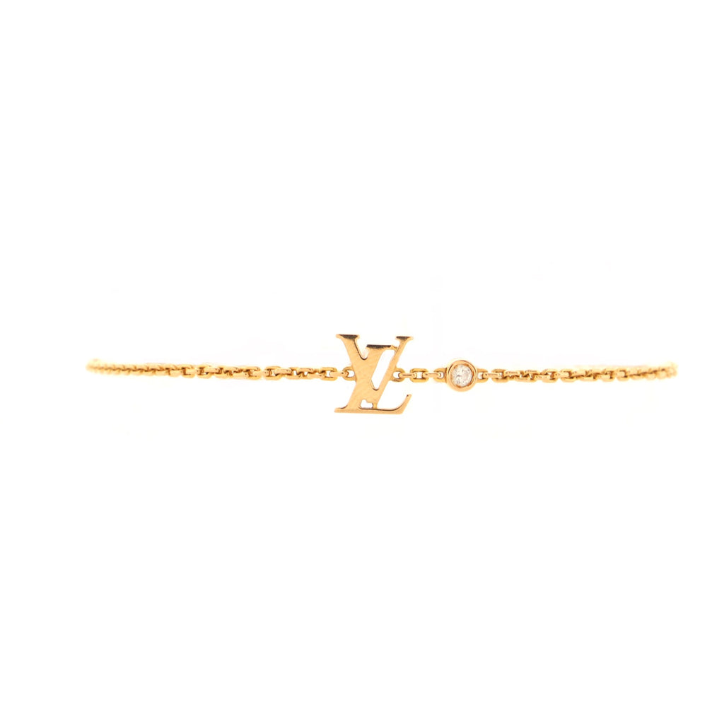 LOUIS VUITTON 18K White Gold Diamond Idylle Blossom LV Bracelet