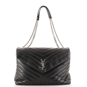 Saint Laurent LouLou Shoulder Bag Matelasse Chevron Leather Large