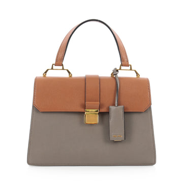 Miu Miu Madras Convertible Compartment Top Handle Bag Leather Medium gray