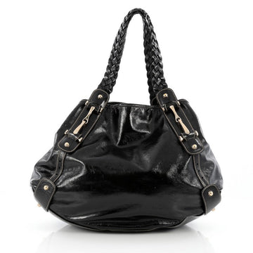 Gucci Pelham Shoulder Bag Patent Medium Black