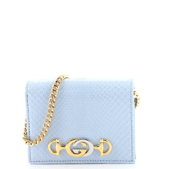 Gucci Zumi Flap Card Case Python