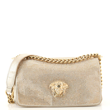 Versace Palazzo Medusa Sultan Shoulder Bag Crystal Embellished Leather Small