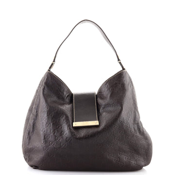 Gucci New Ladies Web Hobo Guccissima Leather Medium