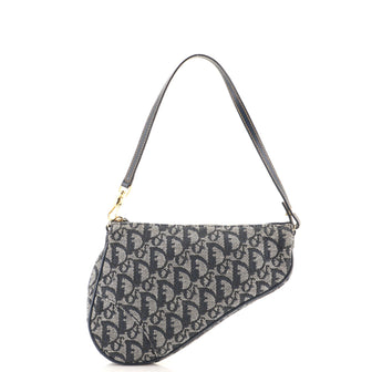 Christian Dior Vintage Saddle Bag Diorissimo Canvas Mini