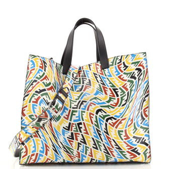 Fendi Shopper Tote Vertigo Zucca Leather Large