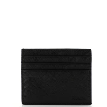 Prada Logo Card Holder Saffiano Leather
