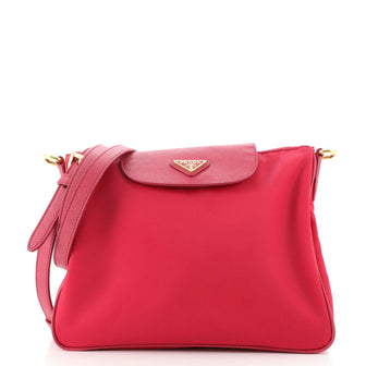 Prada Flap Zip Messenger Tessuto with Saffiano Leather Small