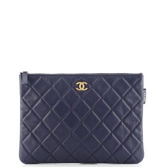 Chanel O Case Clutch Quilted Lambskin Medium