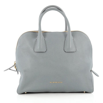 Burberry Greenwood Bowling Bag Grainy Leather Medium Gray