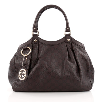 Gucci Sukey Tote Guccissima Leather Medium brown