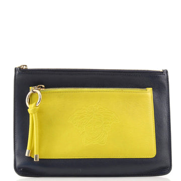 Versace Medusa Day Dreamer Front Pocket Zip Pouch Leather Medium