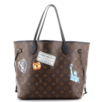Louis Vuitton Neverfull NM Tote Limited Edition World Tour Monogram Canvas MM