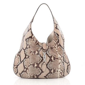 Gucci Jackie Hobo Python Large Brown