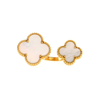 Van Cleef & Arpels Magic Alhambra Between the Finger Ring 18K Yellow Gold with Mother of Pearl
