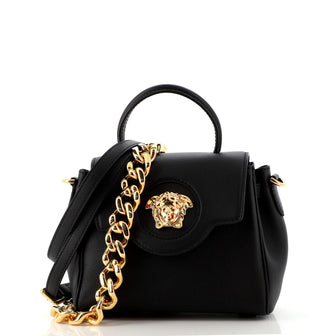 Versace La Medusa Top Handle Bag Leather Small