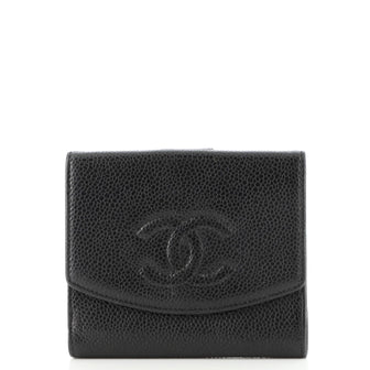 Chanel Vintage Timeless Bifold Wallet Caviar Compact