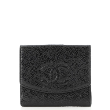 Chanel Vintage Timeless Bifold Wallet Caviar Compact