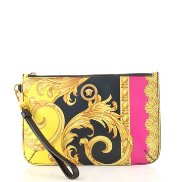 Versace Wristlet Pouch Printed Leather Medium