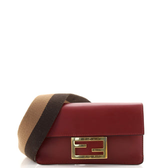 Fendi Flat Baguette Bag Leather Mini