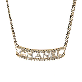 Chanel Logo CC Plate Choker Necklace Metal with Enamel