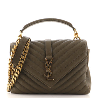 Saint Laurent Classic Monogram College Bag Matelasse Chevron Leather Medium