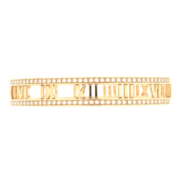 Tiffany & Co. Atlas Open Hinged Bangle Bracelet 18K Rose Gold and Diamonds