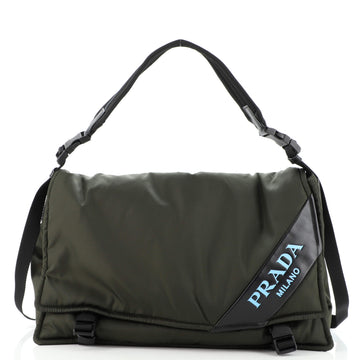 Prada Logo Stripe Messenger Bag Tessuto Large