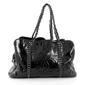 Chanel Luxe Ligne Zipped Tote Patent Large