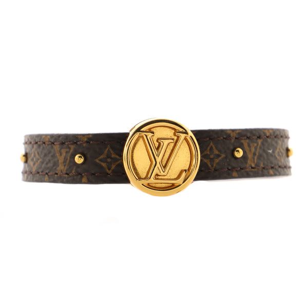 LOUIS VUITTON Monogram LV Crown Reversible Bracelet 17 Black 1268554