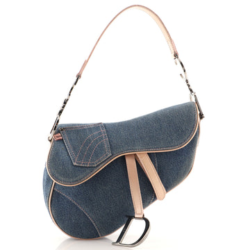 Christian Dior Vintage Saddle Bag Denim Medium