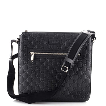 Gucci Signature Zip Messenger Bag Guccissima Leather Medium
