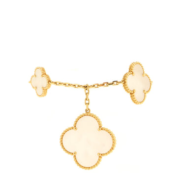 Van Cleef & Arpels Magic Alhambra 5 Motifs Bracelet Yellow Gold with Mother of Pearl