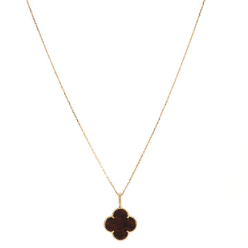 Van Cleef & Arpels Magic Alhambra Pendant Long Necklace 18K Rose Gold and Letterwood