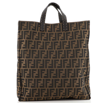 Fendi Selleria Open Shopping Tote Zucca Canvas Tall