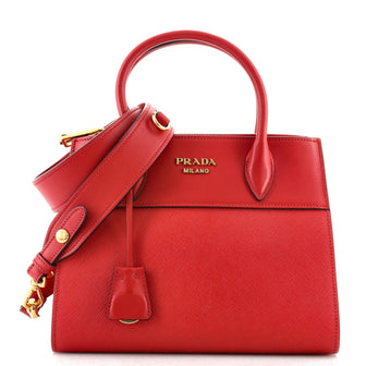 Prada Esplanade Tote Saffiano with City Calf Small