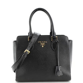 Prada Convertible Open Tote Saffiano with Soft Calf Small