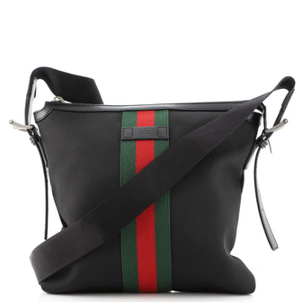 Gucci Web Messenger Bag (Outlet) Techno Canvas Medium