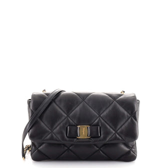 Salvatore Ferragamo Gelly Flap Bag Quilted Leather Small