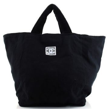 Chanel CC Beach Tote Quilted Terry Cloth Medium