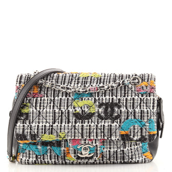 Chanel Easy Fantasy Flap Bag Quilted Multicolor Tweed Small